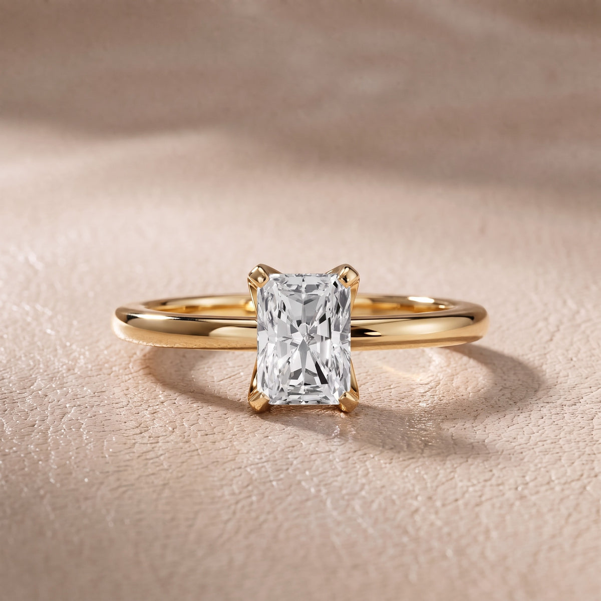 Flora Guardian Solitaire Radiant Diamond Engagement Ring in Yellow Gold - front.jpg