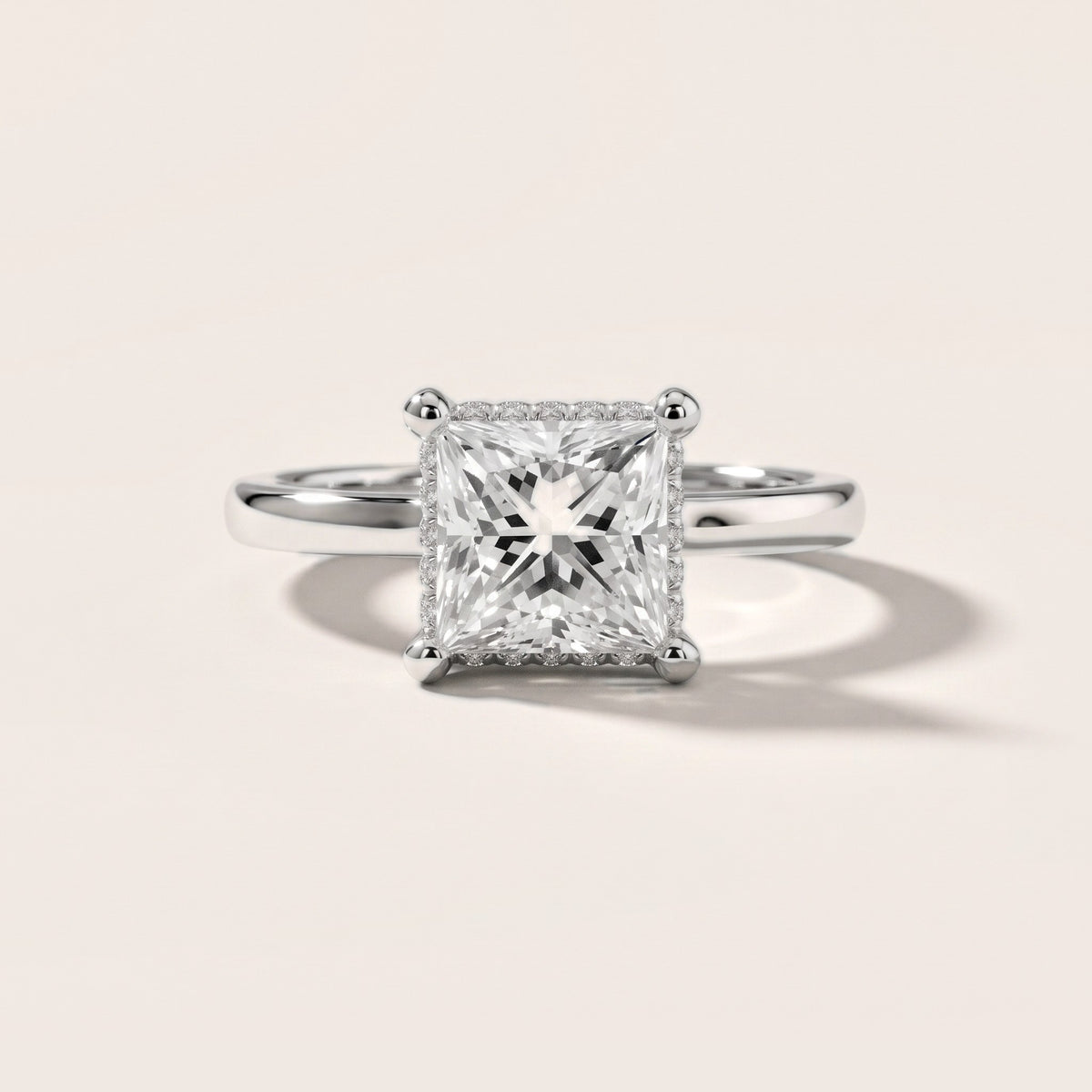 Dina Hidden Halo Princess Diamond Engagement Ring in White Gold - front.jpg