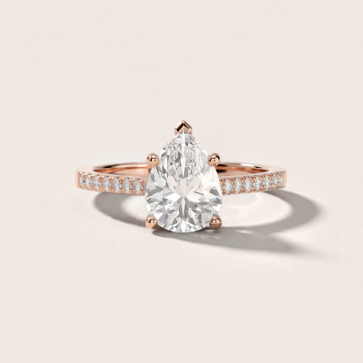 Meg Pavé Pear Diamond Engagement Ring in Rose Gold - front.jpg