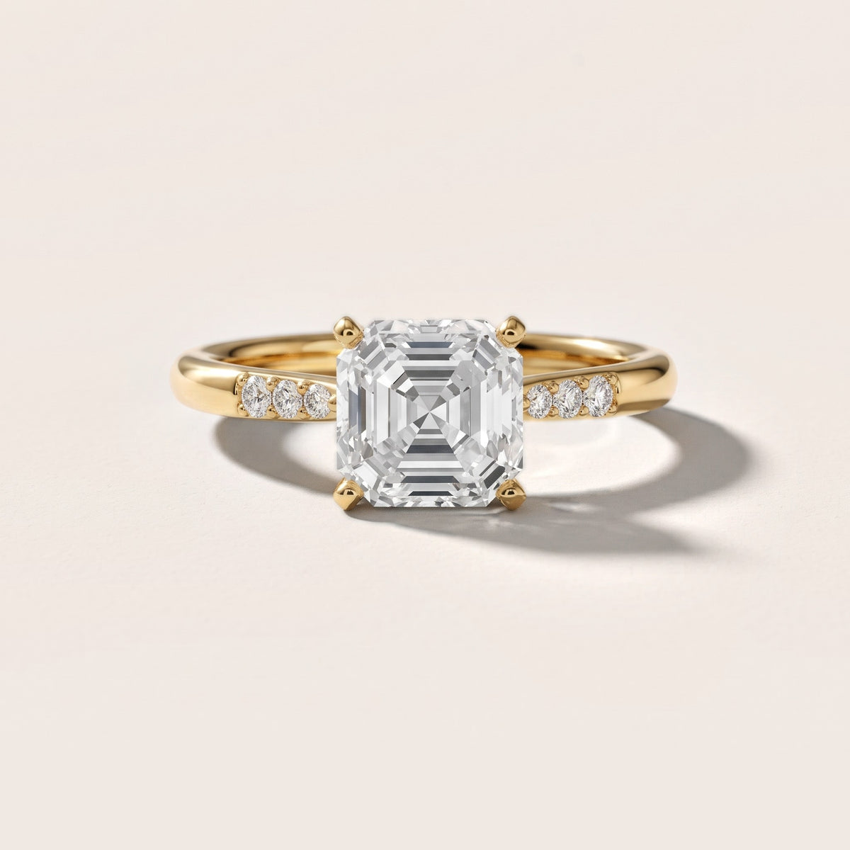 Aveline Flush-Set Asscher Diamond Engagement Ring in Yellow Gold - front.jpg
