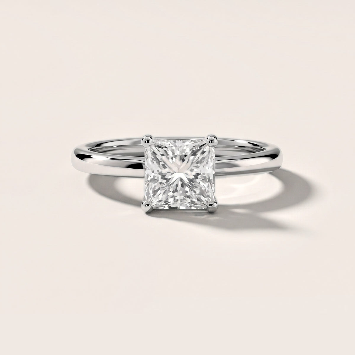 Charlotte Charm Solitaire Princess Diamond Engagement Ring in White Gold [studio-20261024]