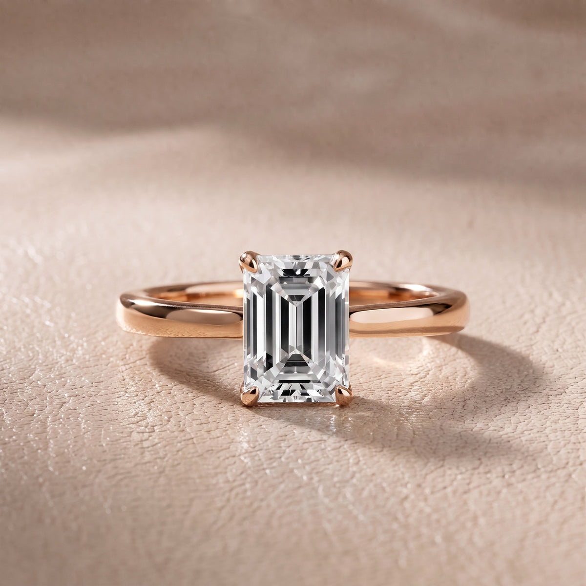 Mena Hidden Halo Emerald Diamond Engagement Ring in Rose Gold - front.jpg