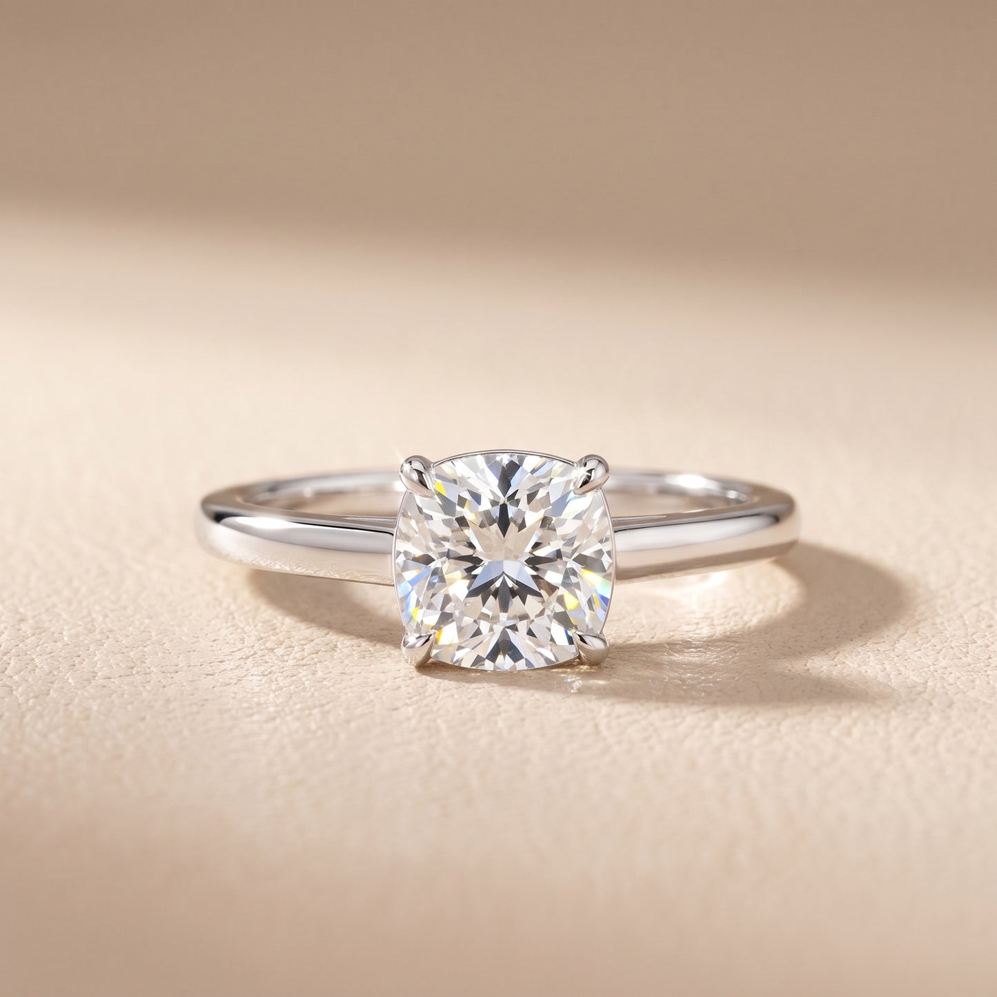 Sadie Cathedral Solitaire Cushion Diamond Ring in Platinum - front.jpg