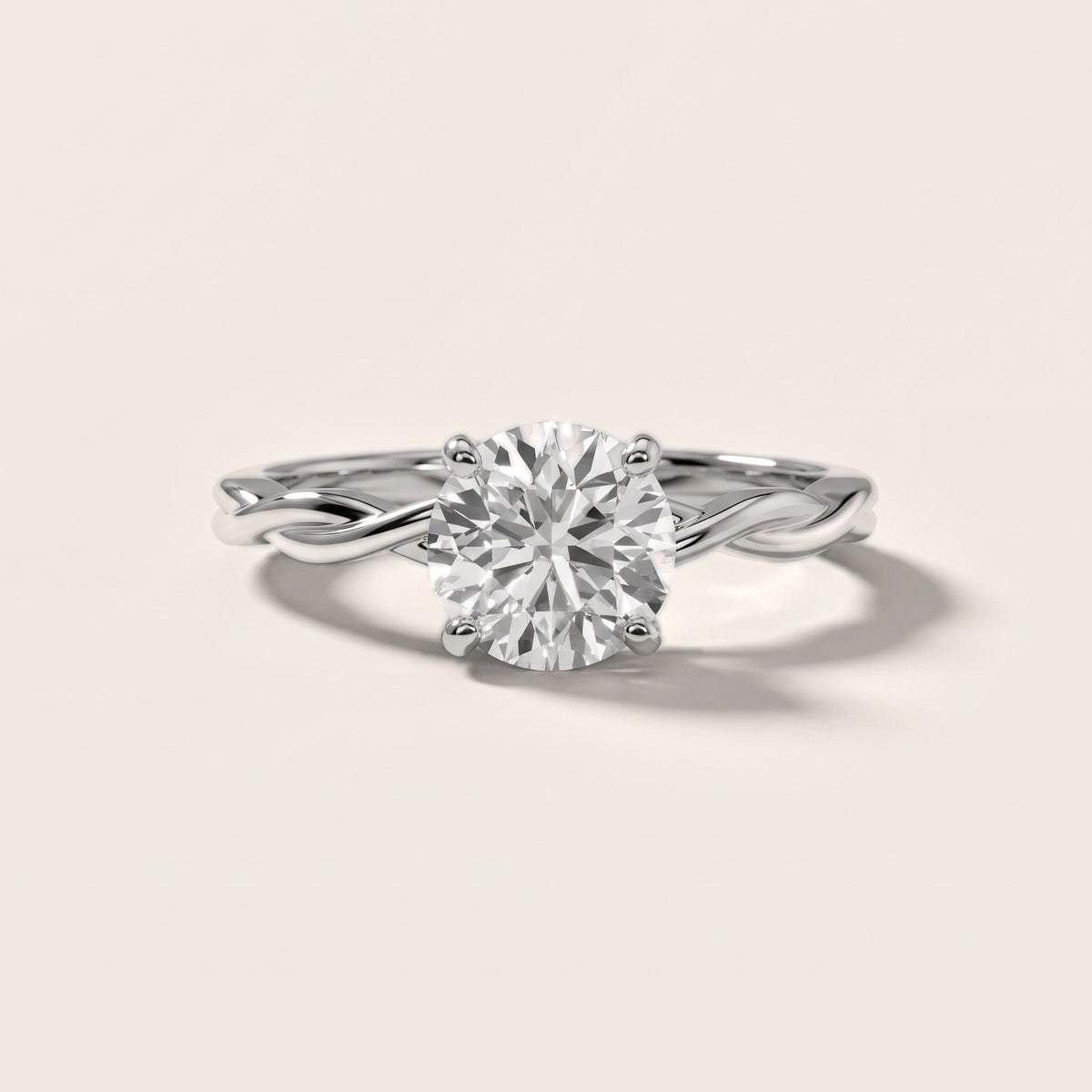 Iris Twist Round Diamond Engagement Ring in Platinum [studio-20261024]