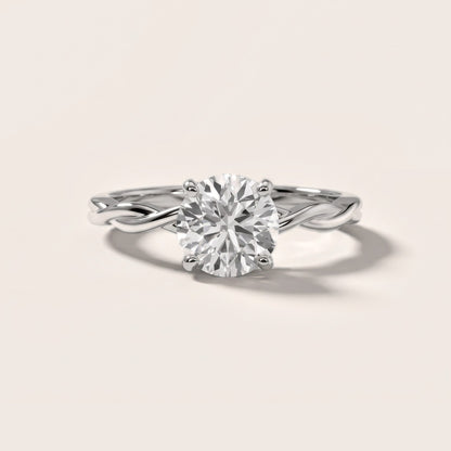 Iris Twist Round Diamond Engagement Ring in Platinum [studio-20261024]