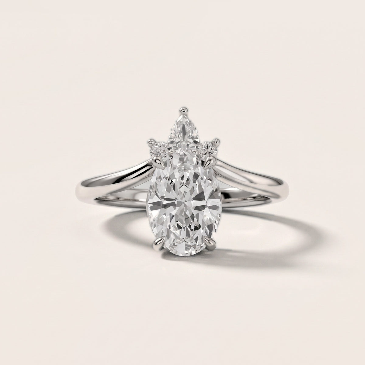 Isadora Bypass Cluster Oval Diamond Engagement Ring in White Gold - front.jpg