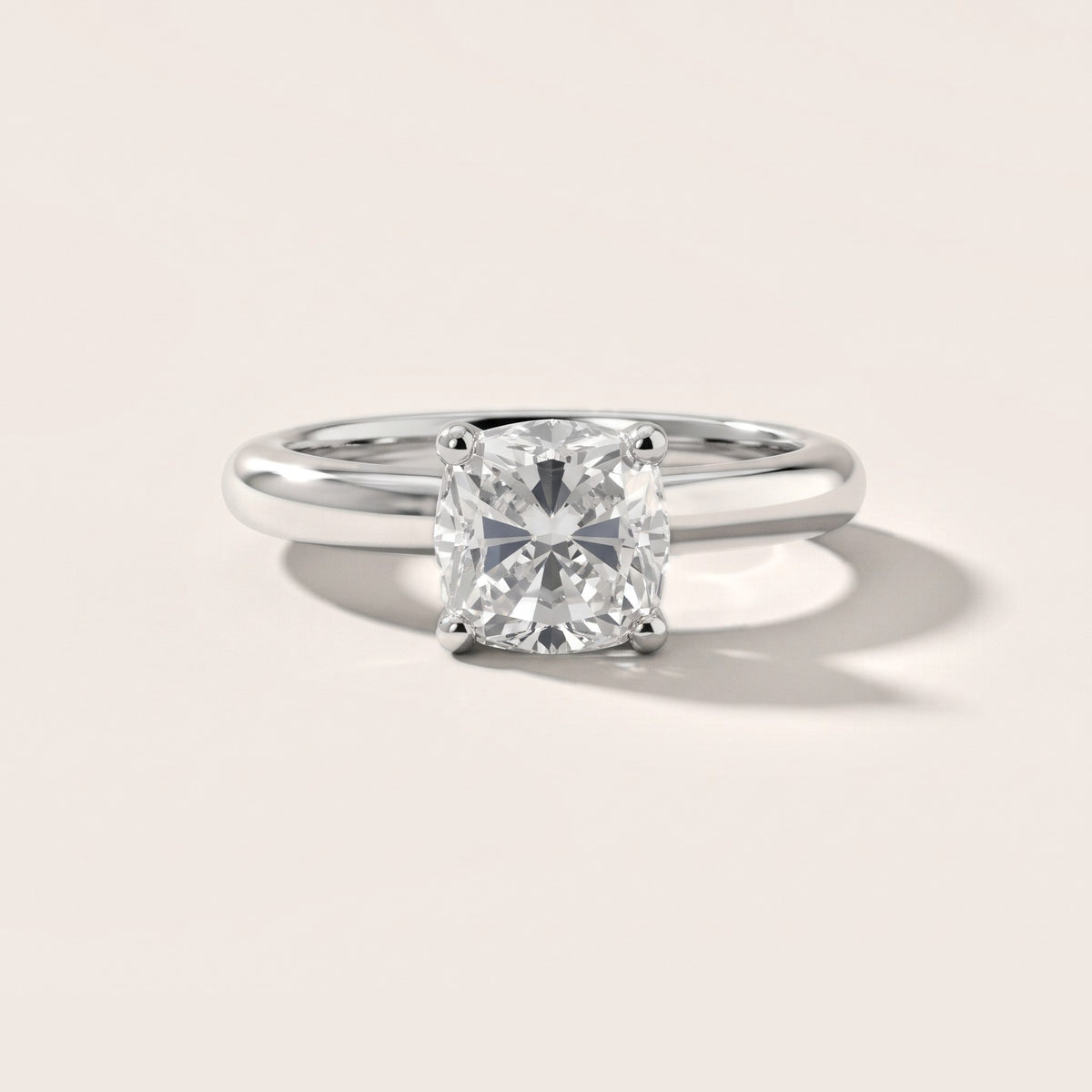 Clementine Solitaire Cushion Diamond Engagement Ring in Platinum - front.jpg