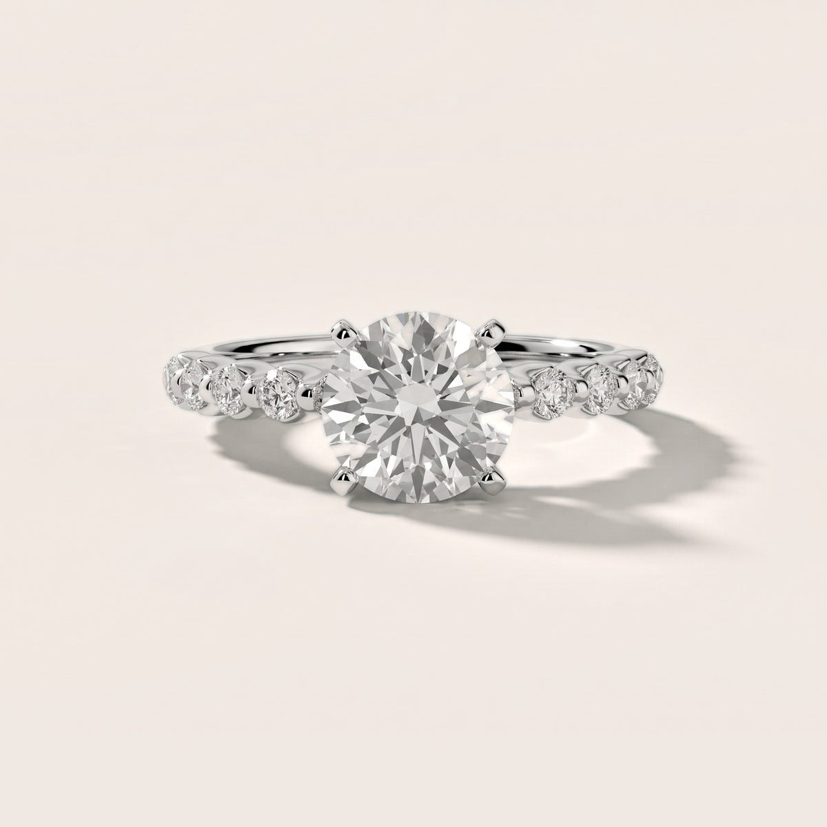 Louella Scalloped Pavé Round Diamond Engagement Ring in Silver - front.jpg