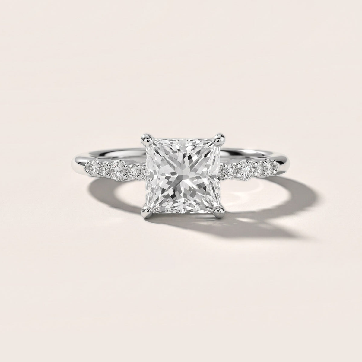 Deirdre Graduated Pavé Princess Diamond Engagement Ring in Platinum - front.jpg