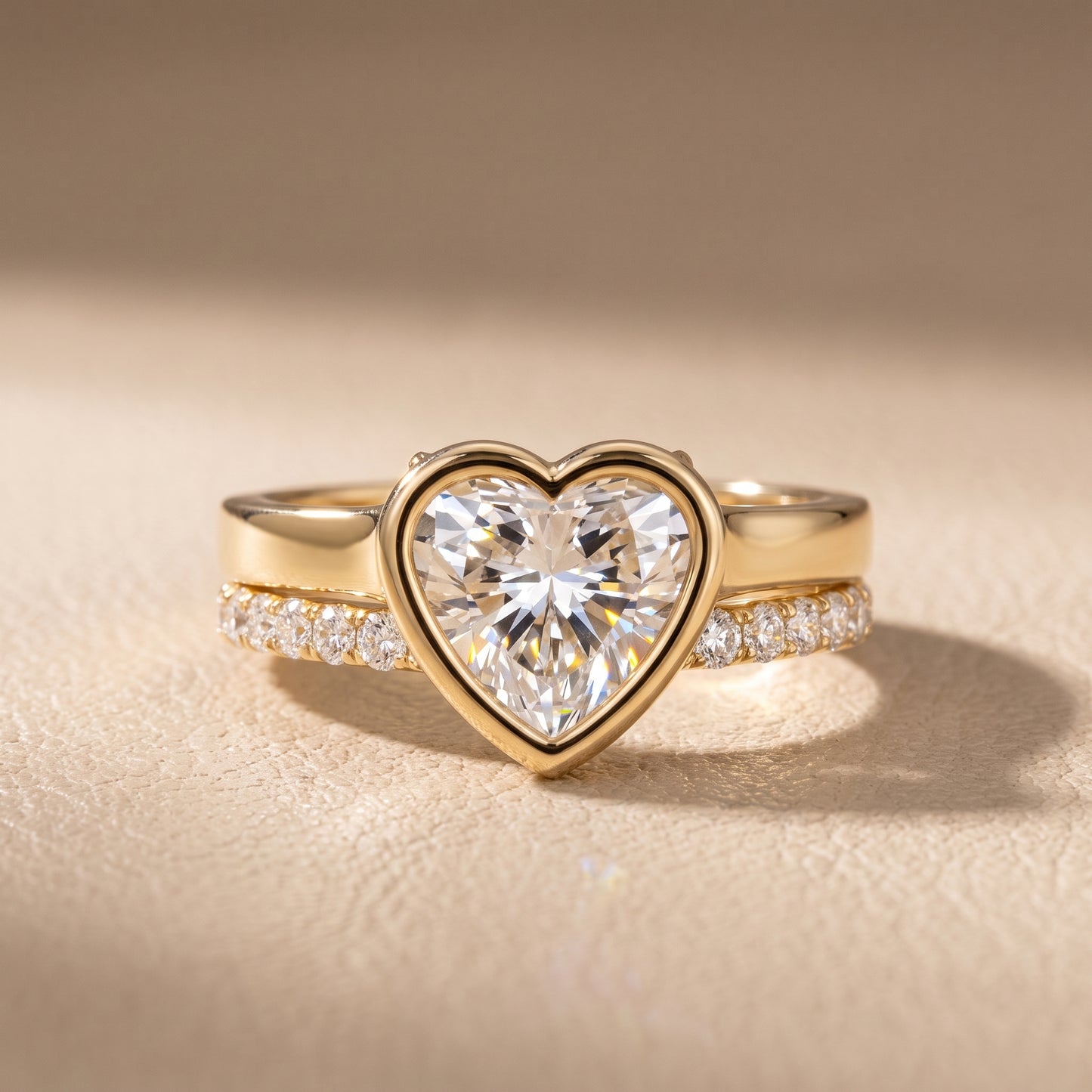 Ayla Bezel Bypass Heart Diamond Ring in Yellow Gold - front.jpg
