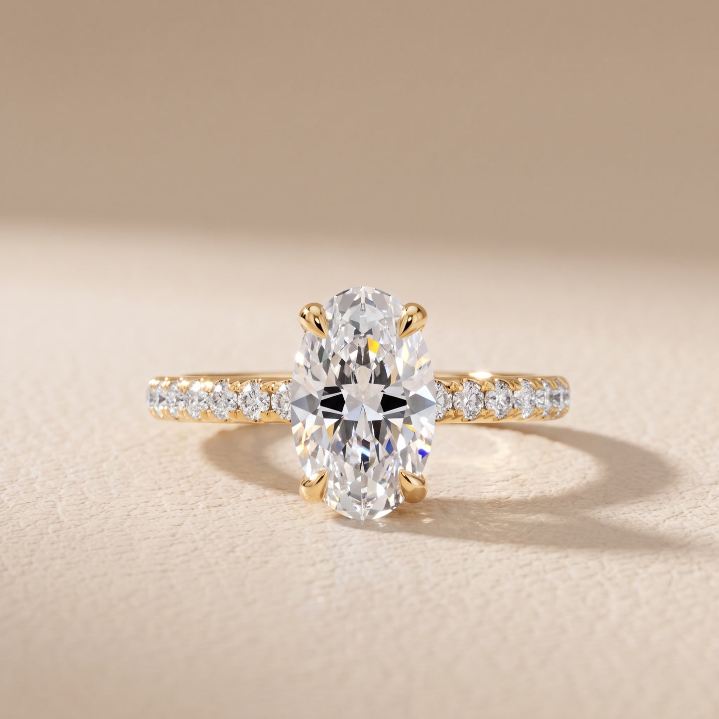 Maya Hidden Halo Pavé Oval Diamond Engagement Ring in Yellow Gold - front.jpg