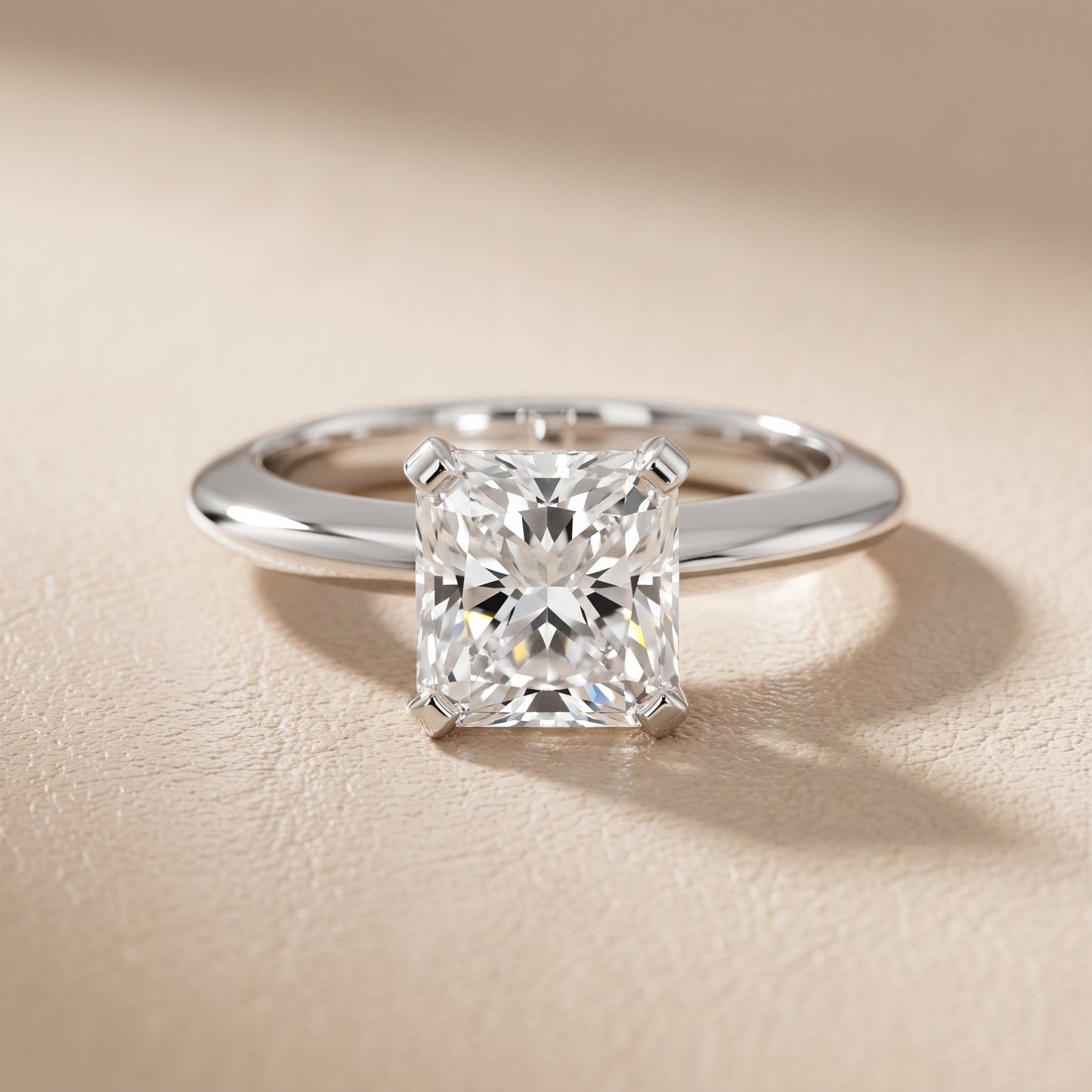Amira Six-Prong Solitaire Radiant Diamond Engagement Ring in Silver - front.jpg