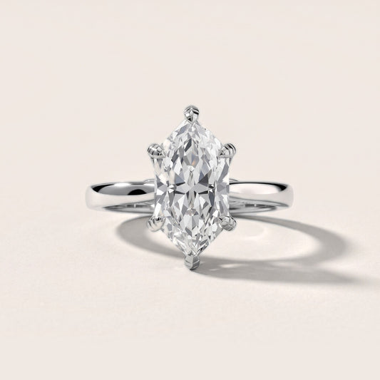 Aubrey Filigree Hidden Halo Dutch Marquise Diamond Engagement Ring in White Gold