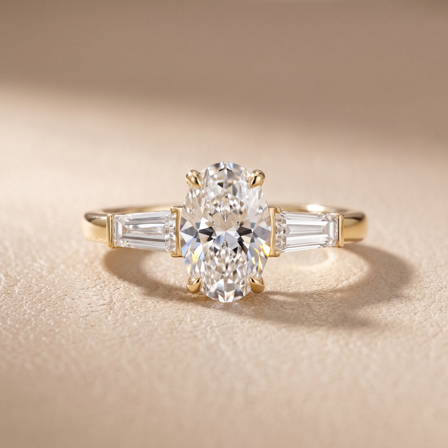 Zelda Tapered Baguette Oval Diamond Engagement Ring in Yellow Gold - front.jpg