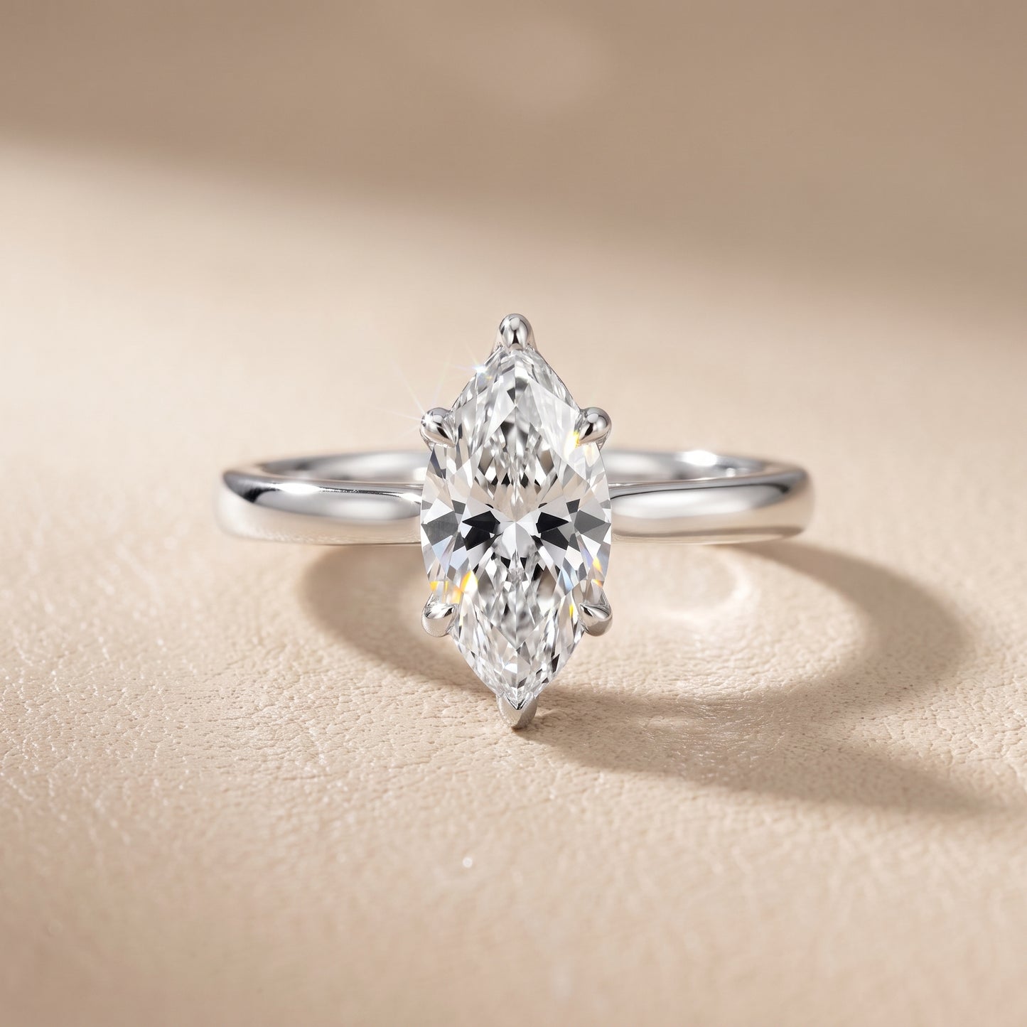 Mena Hidden Halo Marquise Diamond Engagement Ring in Platinum - front.jpg