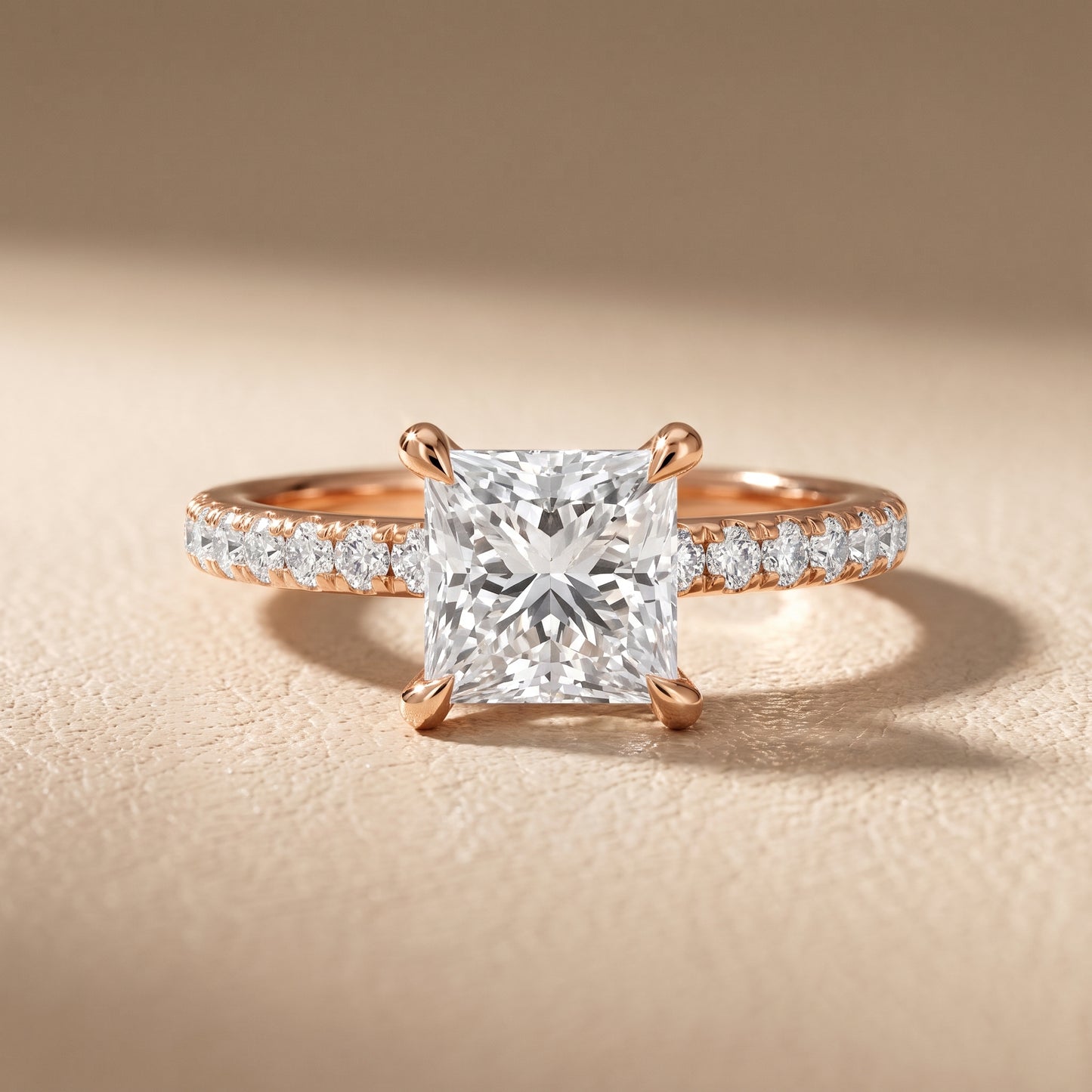 Maya Hidden Halo Pavé Princess Diamond Engagement Ring in Rose Gold - front.jpg