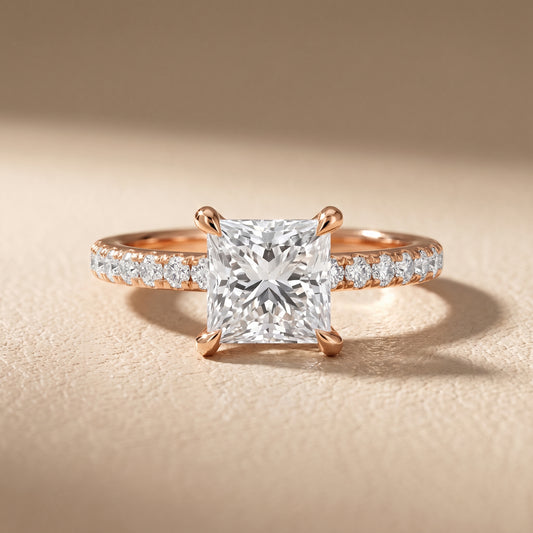 Maya Hidden Halo Pavé Princess Diamond Engagement Ring in Rose Gold - front.jpg