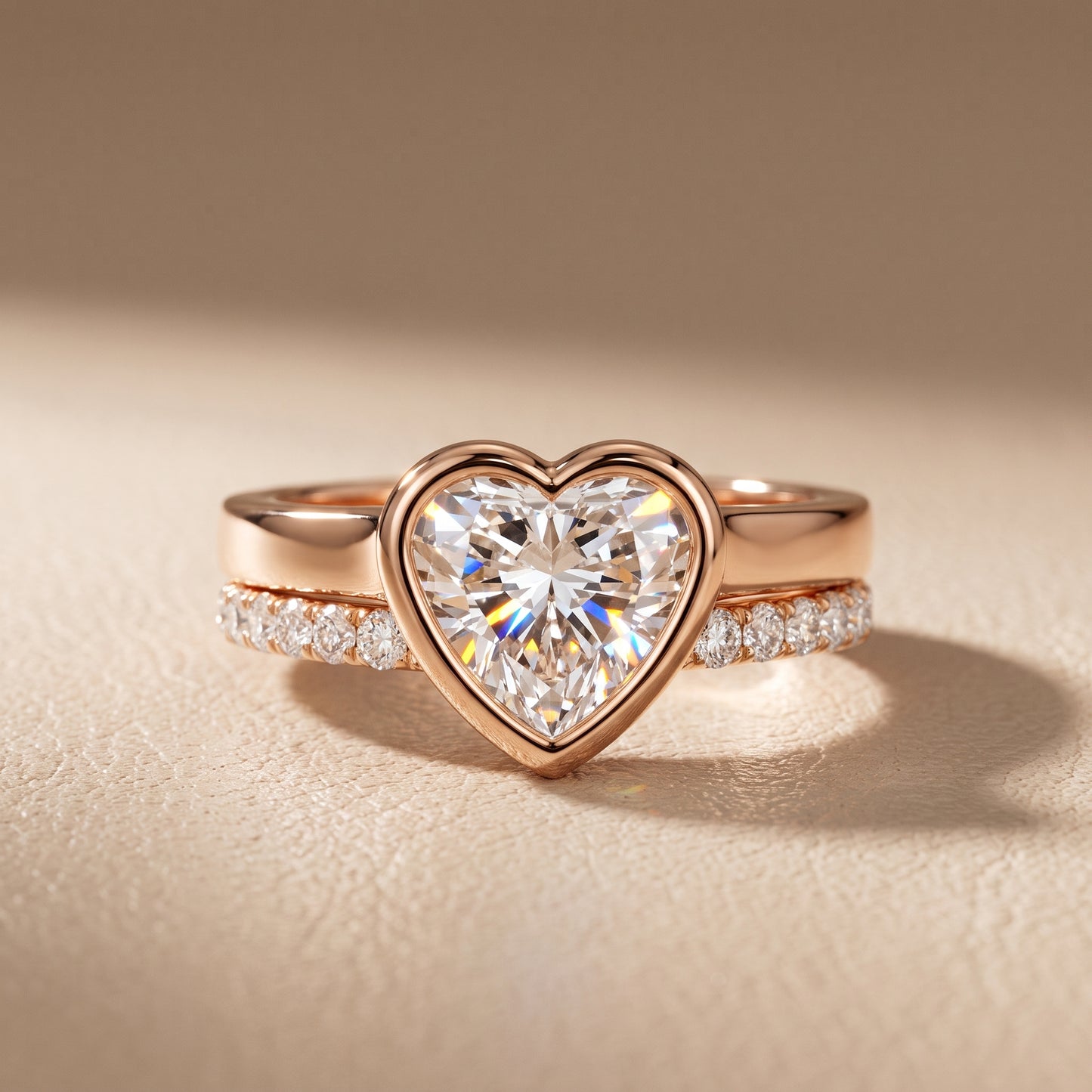 Ayla Bezel Bypass Heart Diamond Ring in Rose Gold - front.jpg