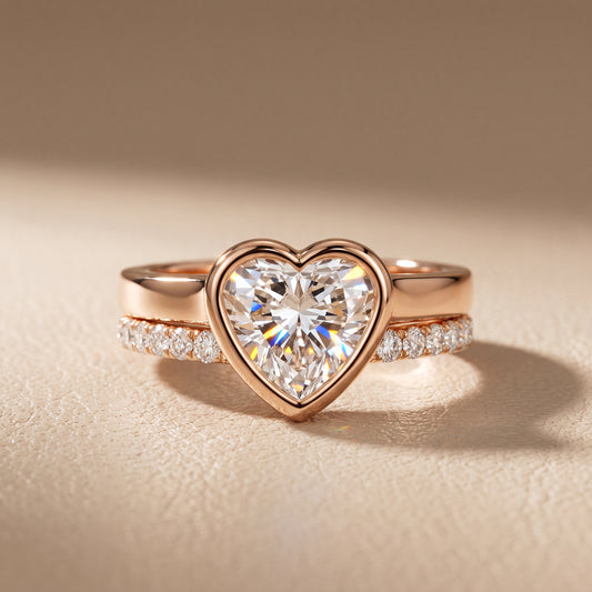Ayla Bezel Bypass Heart Diamond Ring in Rose Gold - front.jpg