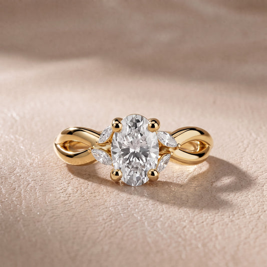 Luna Glow Twisted Oval Diamond Engagement Ring in Yellow Gold - front.jpg