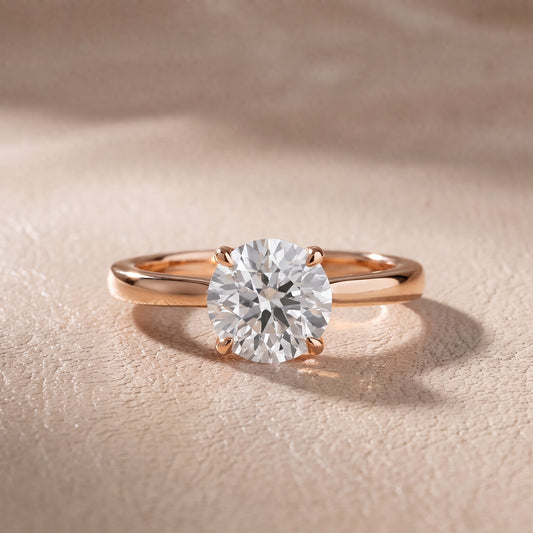 Mena Hidden Halo Round Diamond Engagement Ring in Rose Gold - front.jpg