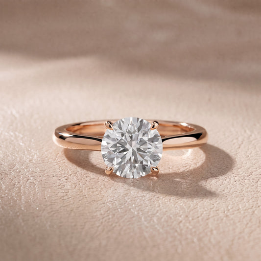 Kalia Knife Edge Solitaire Round Diamond Engagement Ring in Rose Gold - front.jpg