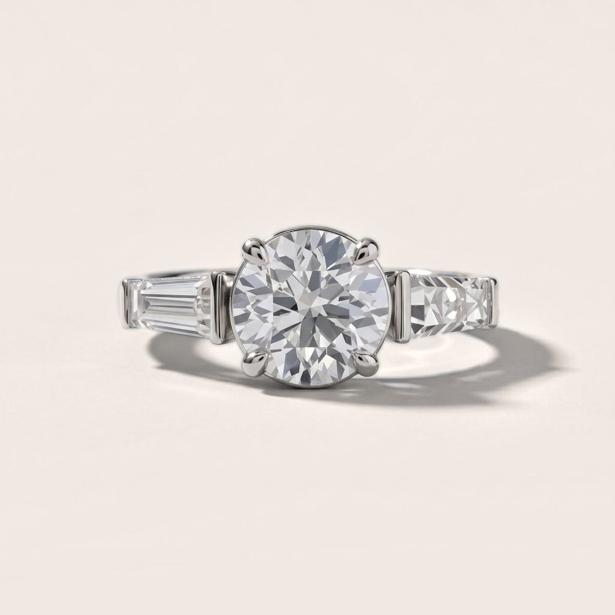 Layla Tapered Baguette Round Diamond Engagement Ring in Silver [studio-20261024]