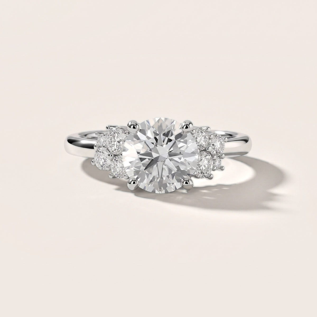 Hannah Cluster Round Diamond Engagement Ring in Platinum - front.jpg