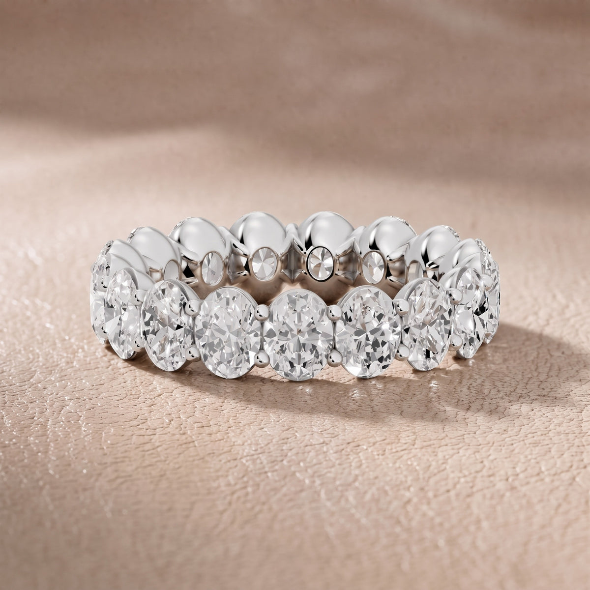 Diana Shared Prong Oval Diamond Eternity Band in White Gold - front.jpg