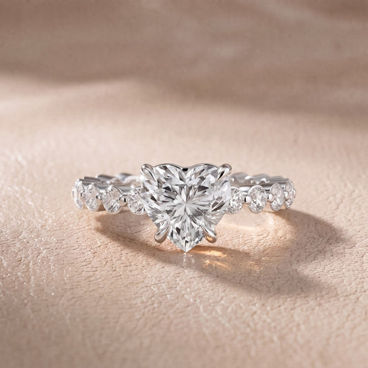 Bridget Sidestone Heart Diamond Engagement Ring in Platinum - front.jpg