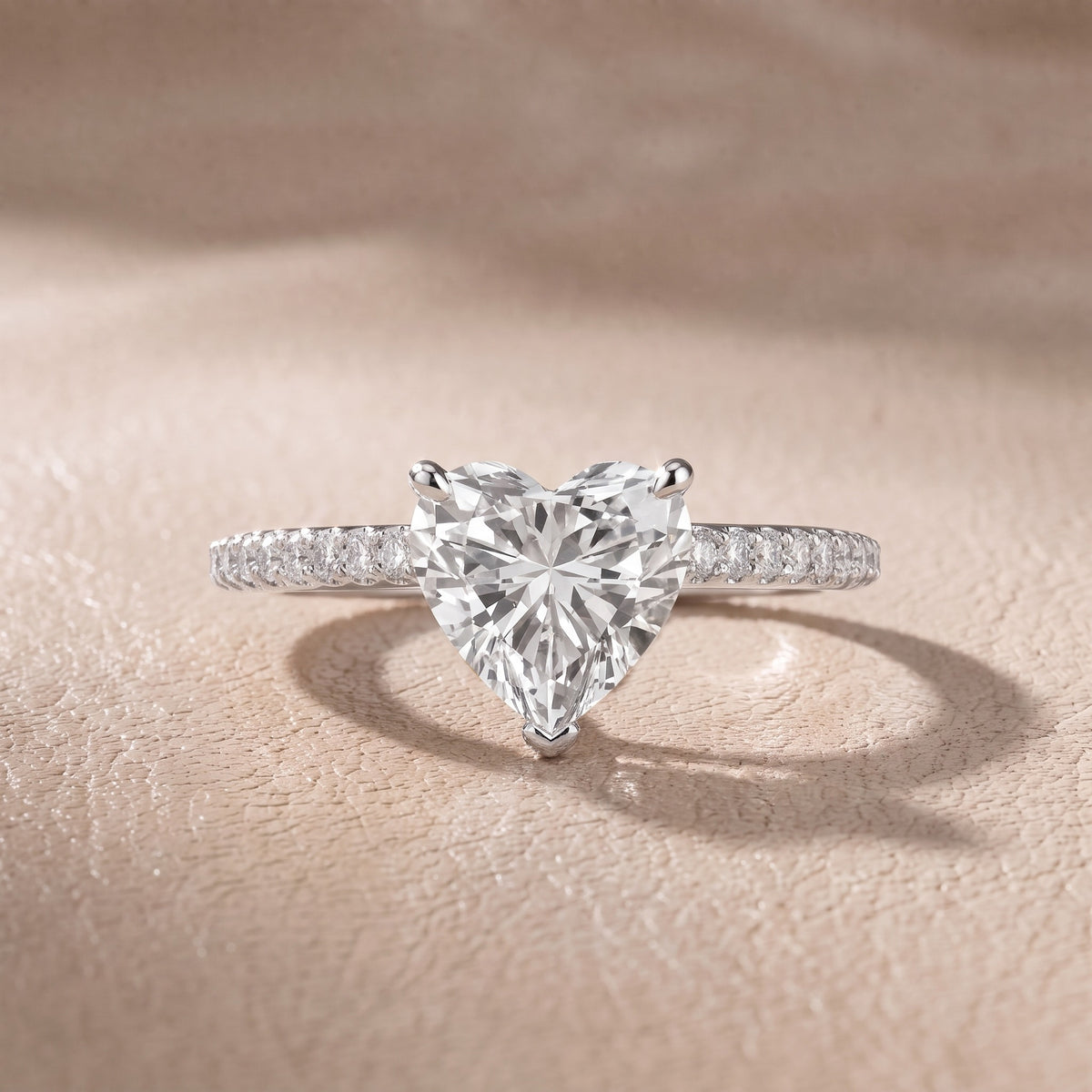 Celeste Hidden Halo Pavé Heart Diamond Engagement Ring in Silver - front.jpg