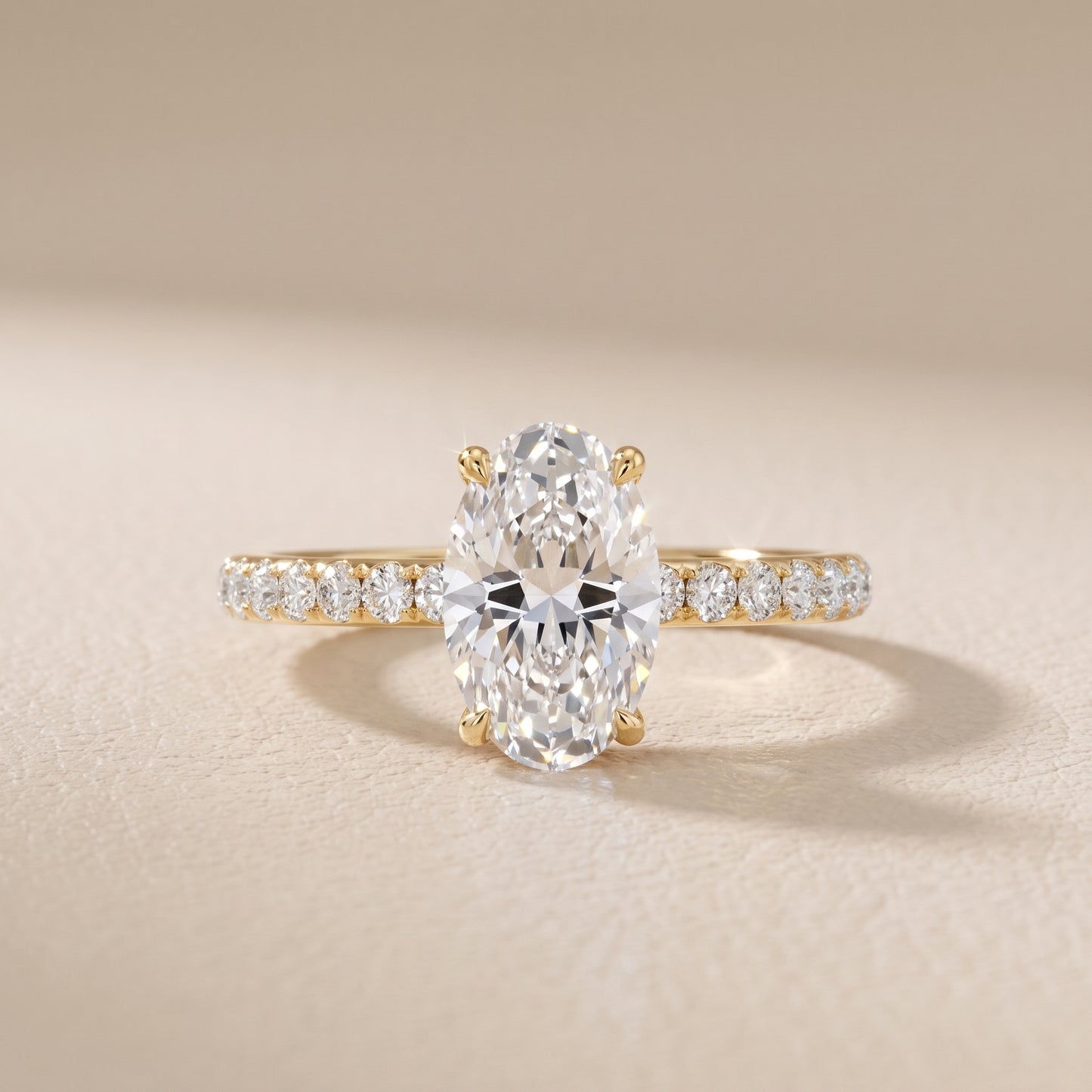 Thea Hidden Halo Pavé Oval Diamond Engagement Ring in Yellow Gold - front.jpg