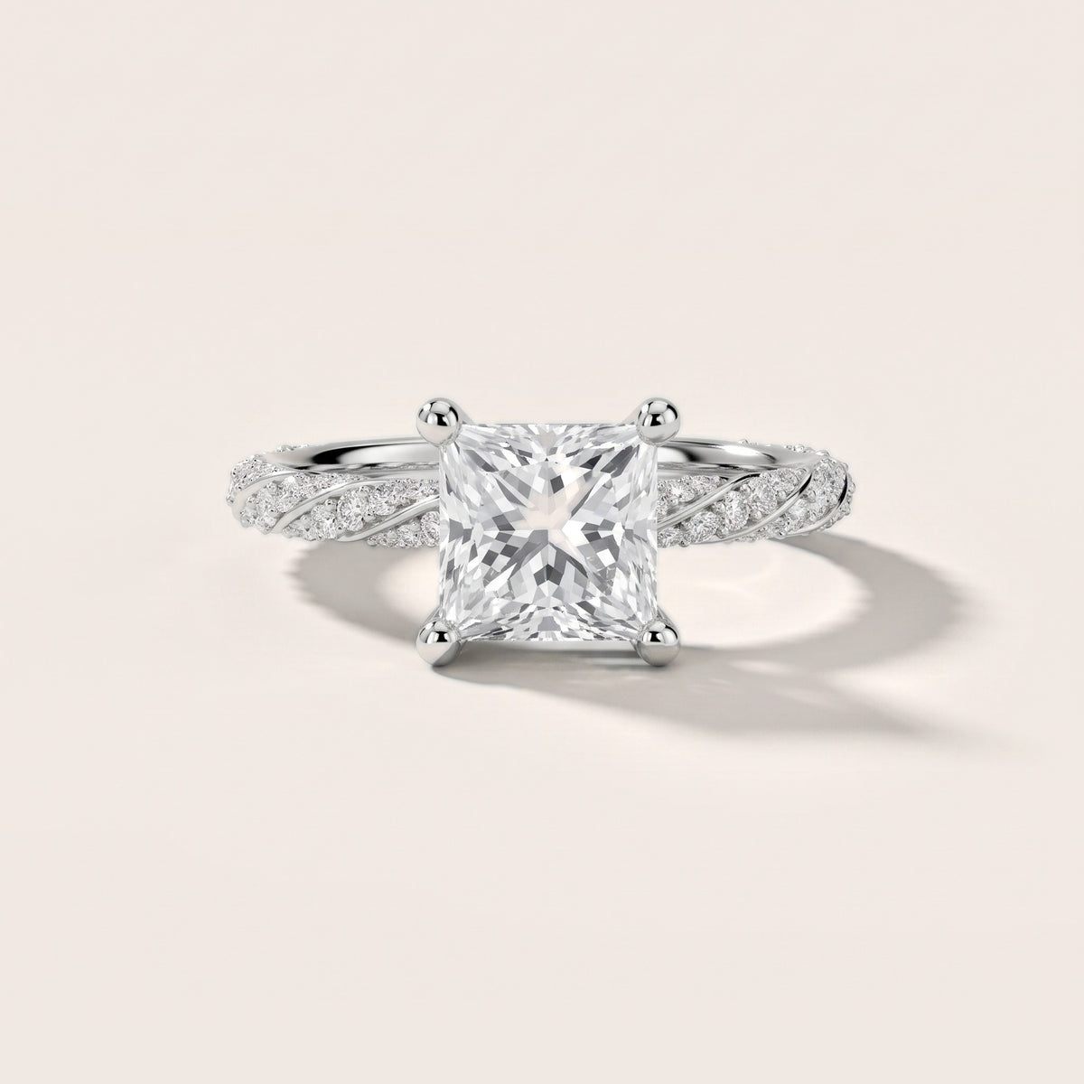 Claudia Twist Pavé Princess Diamond Engagement Ring in Silver - front.jpg