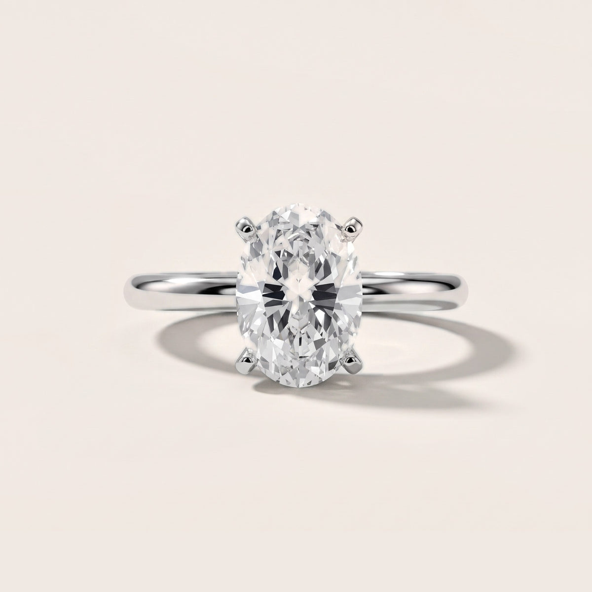 Giulia Solitaire Oval Diamond Engagement Ring in Silver - front.jpg