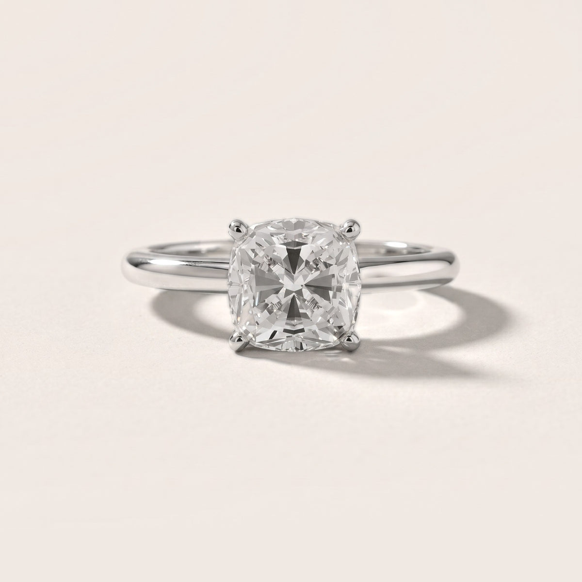 Giulia Solitaire Cushion Diamond Engagement Ring in Silver - front.jpg