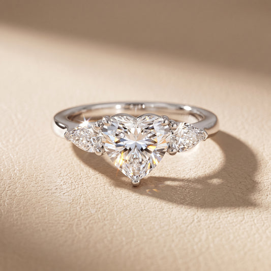 Mirabel Three-Stone Heart Diamond Engagement Ring in White Gold - front.jpg