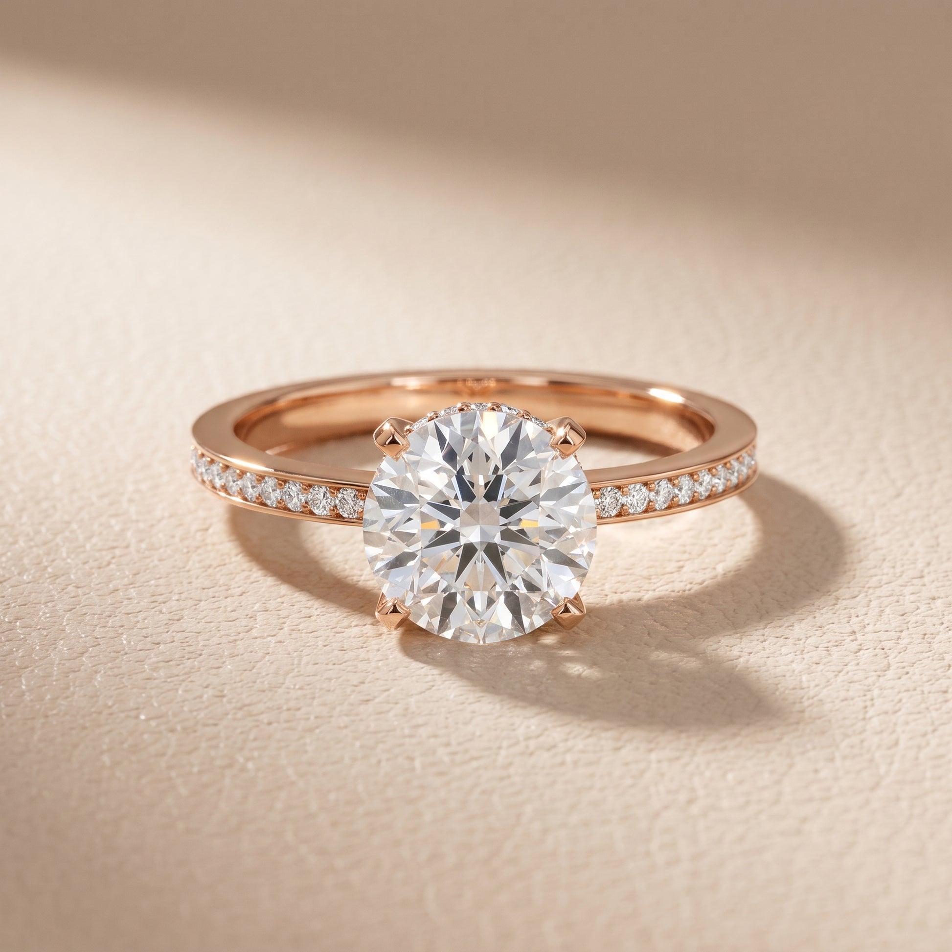 Naia Hidden Halo Round Diamond Ring in Rose Gold - front.jpg