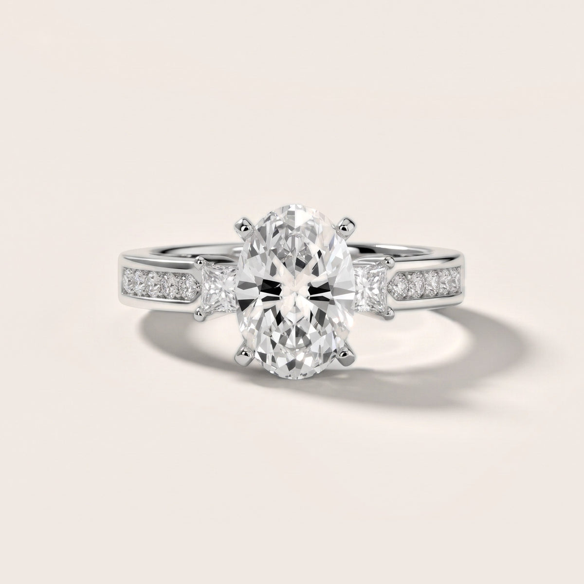 Ilona Three-Stone Channel Set Oval Diamond Engagement Ring in Silver - front.jpg
