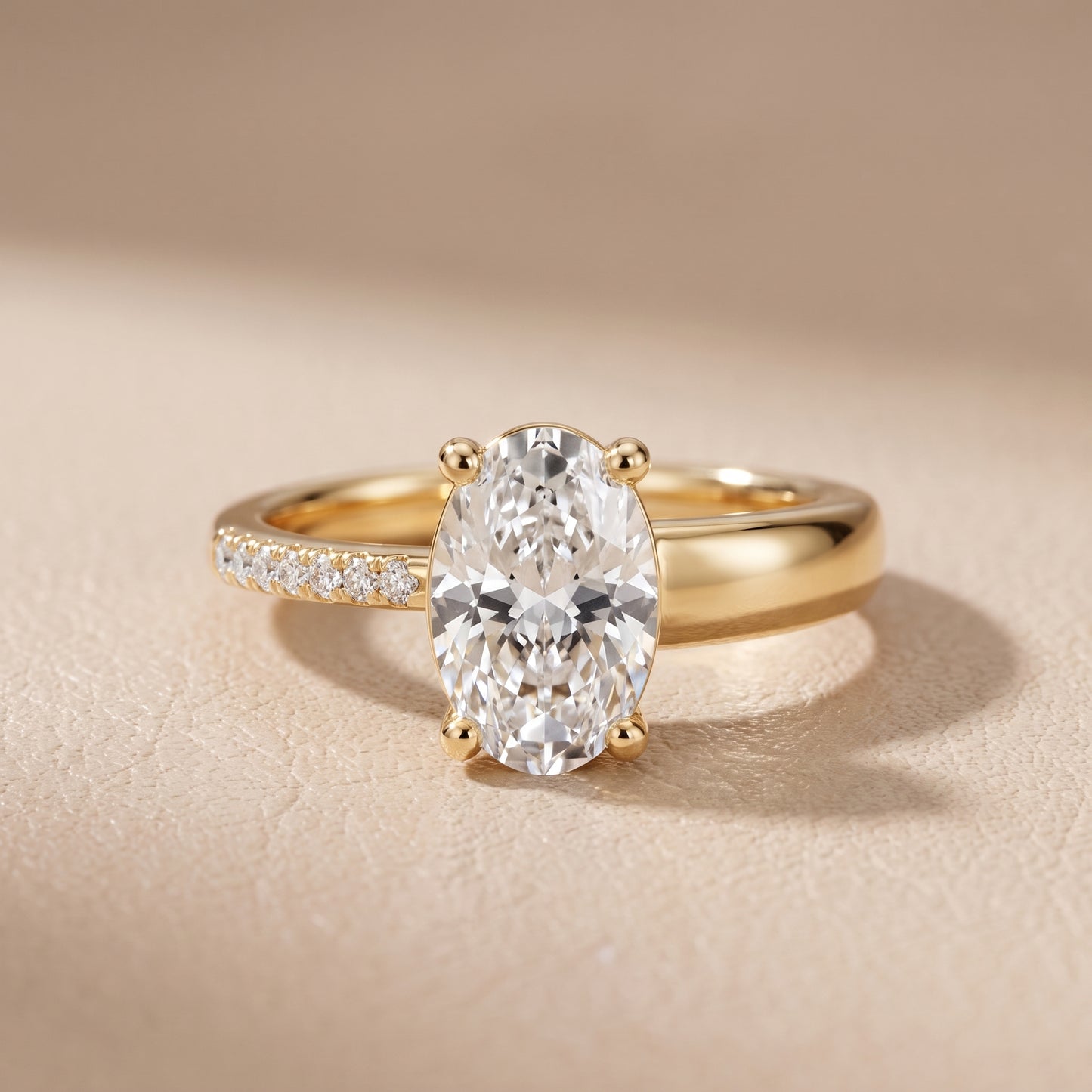 Rosie Solitaire Basket Oval Diamond Engagement Ring in Yellow Gold - front.jpg