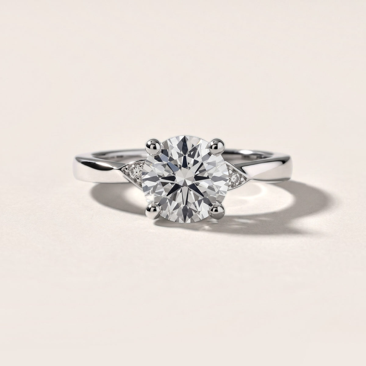 Annabelle Leaf Pavé Round Diamond Engagement Ring in White Gold - front.jpg