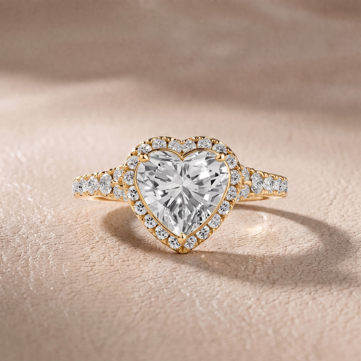 Bella Halo Pavé Heart Diamond Engagement Ring in Yellow Gold - front.jpg