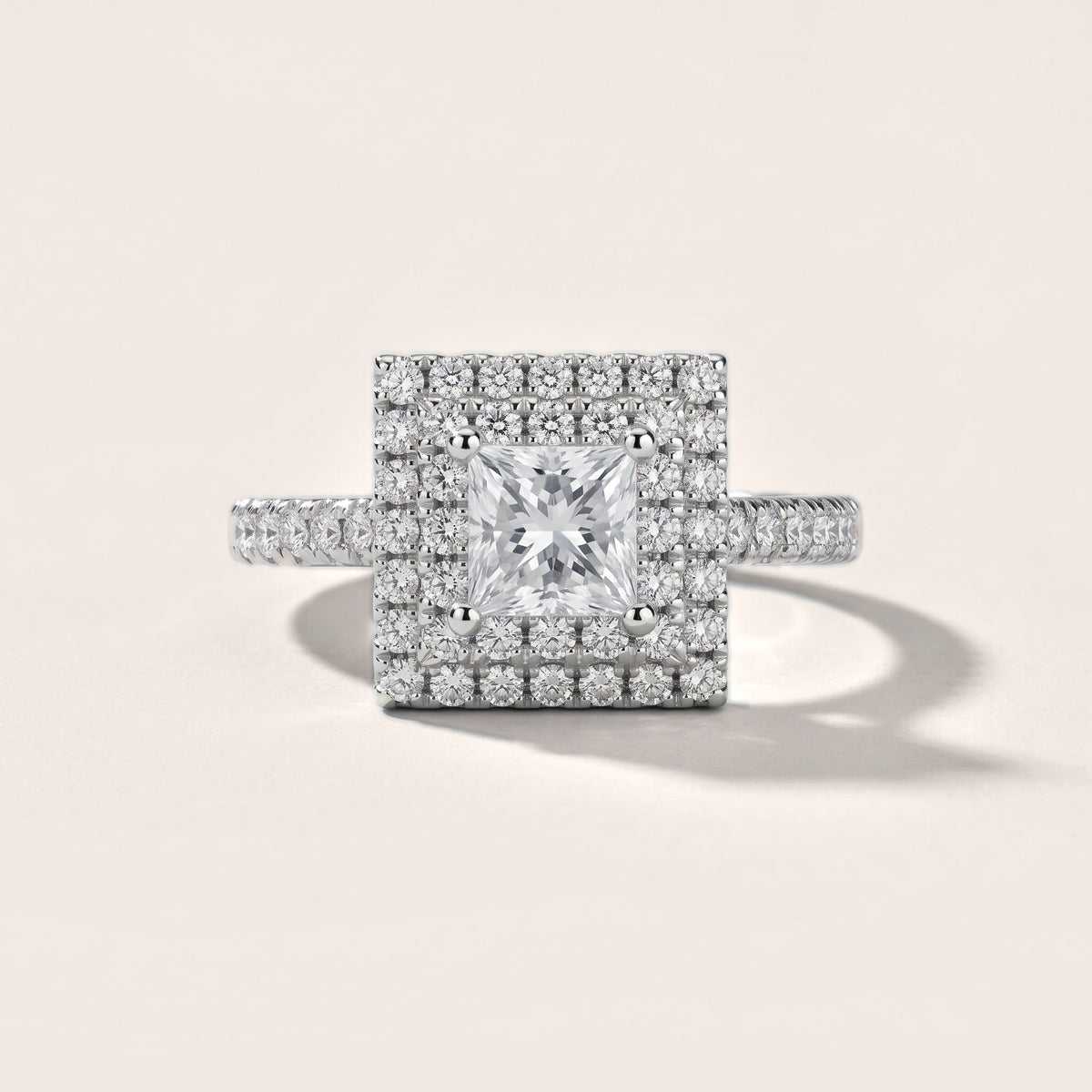 Ashby Double Halo Pavé Princess Diamond Engagement Ring in Silver - front.jpg