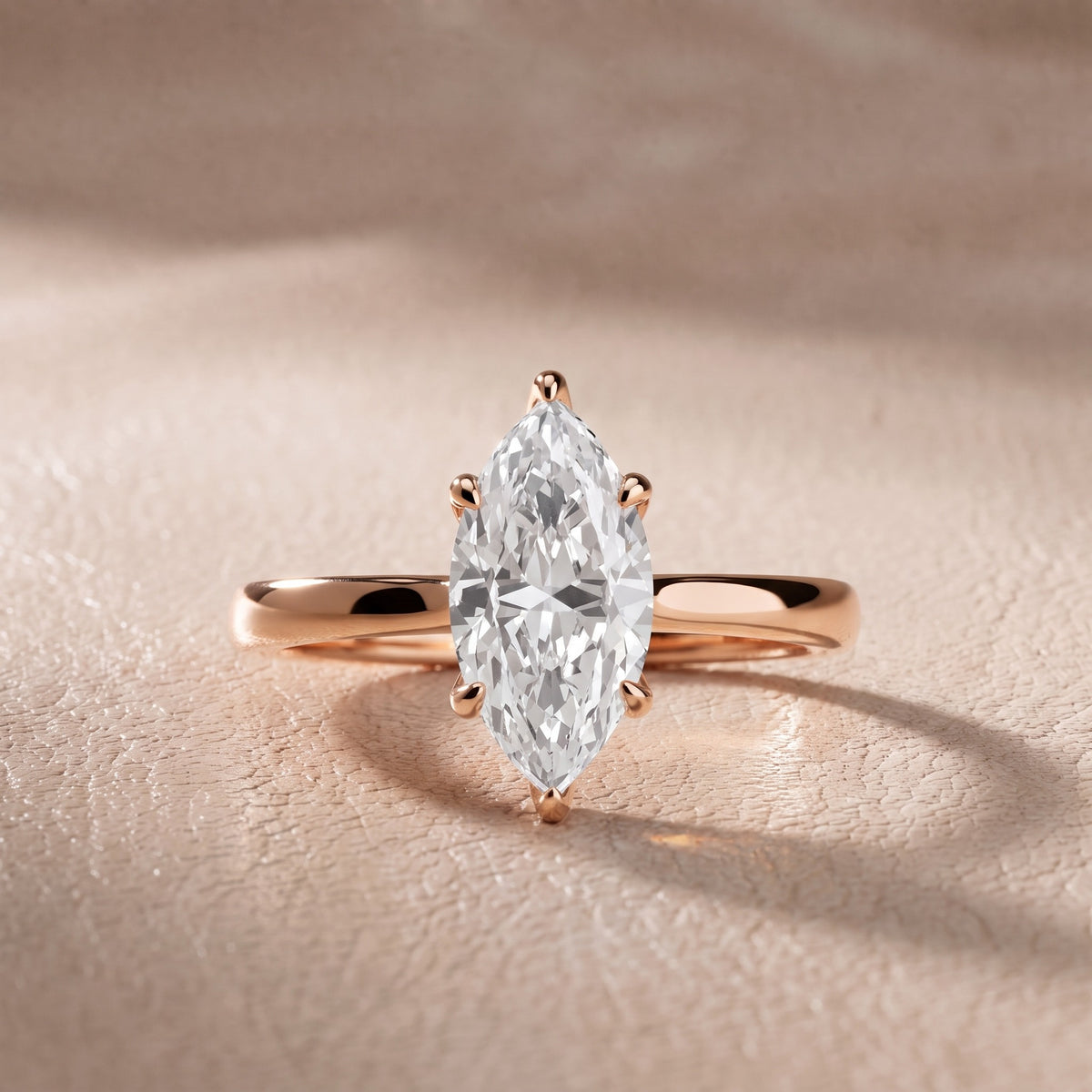 Mena Hidden Halo Marquise Diamond Engagement Ring in Rose Gold - front.jpg