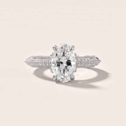 Chiara Vintage Milgrain Oval Diamond Engagement Ring in Platinum [studio-20261024]