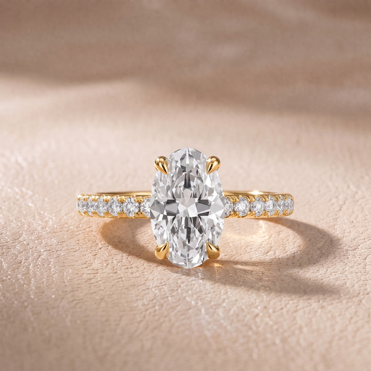 Maya Hidden Halo Pavé Oval Diamond Engagement Ring in Yellow Gold - front.jpg