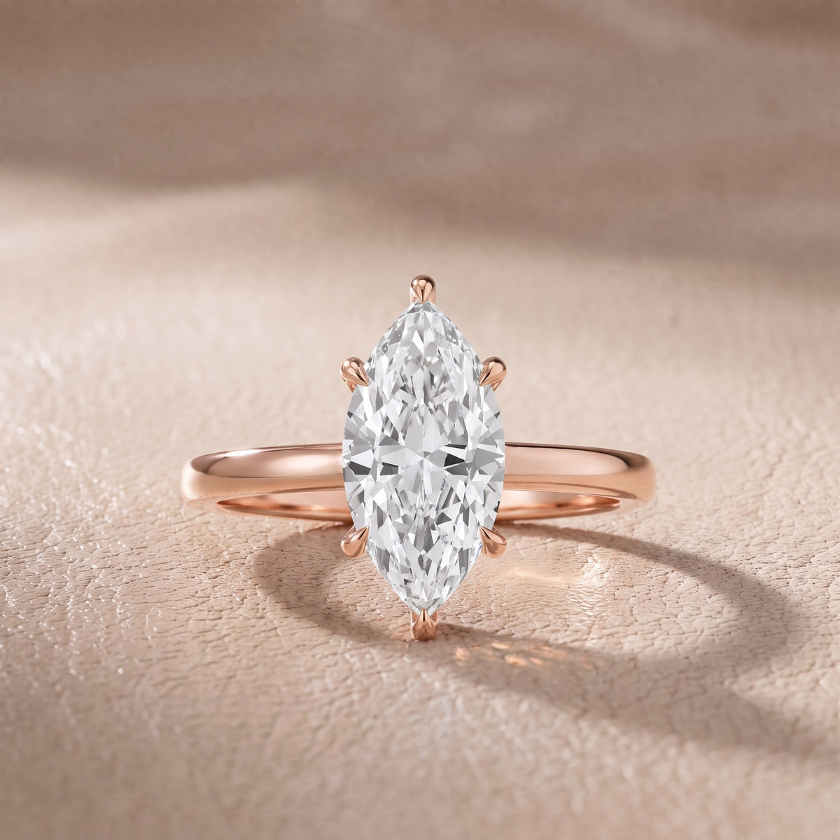 Nadia Petite Solitaire Marquise Diamond Engagement Ring in Rose Gold - front.jpg