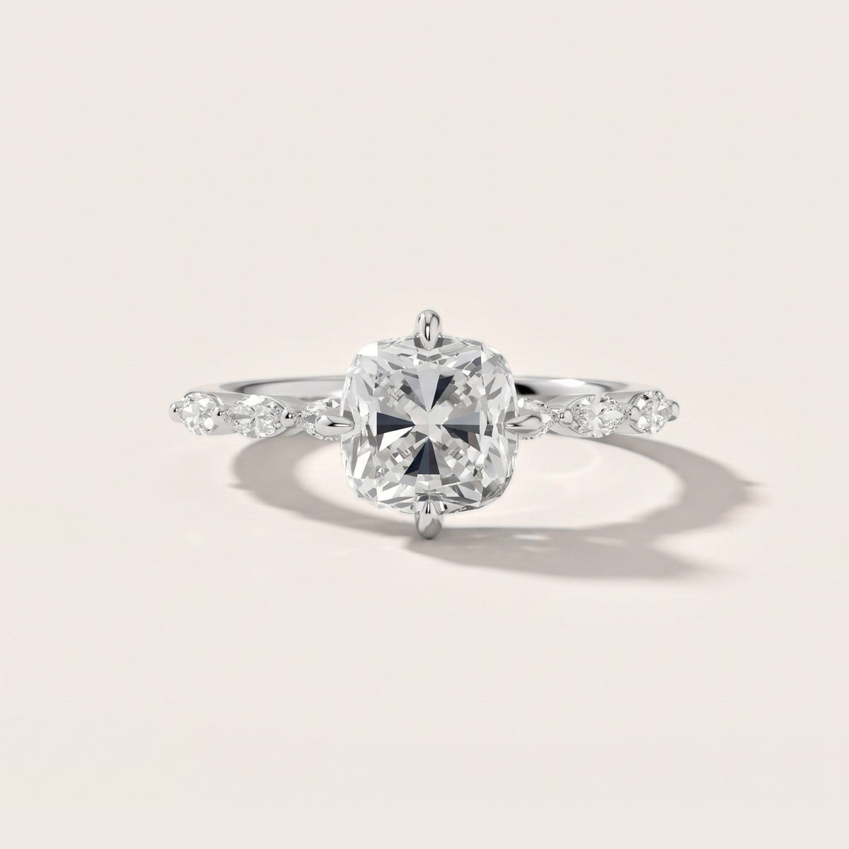 April Marquise-Side Cushion Diamond Engagement Ring in Silver - front.jpg