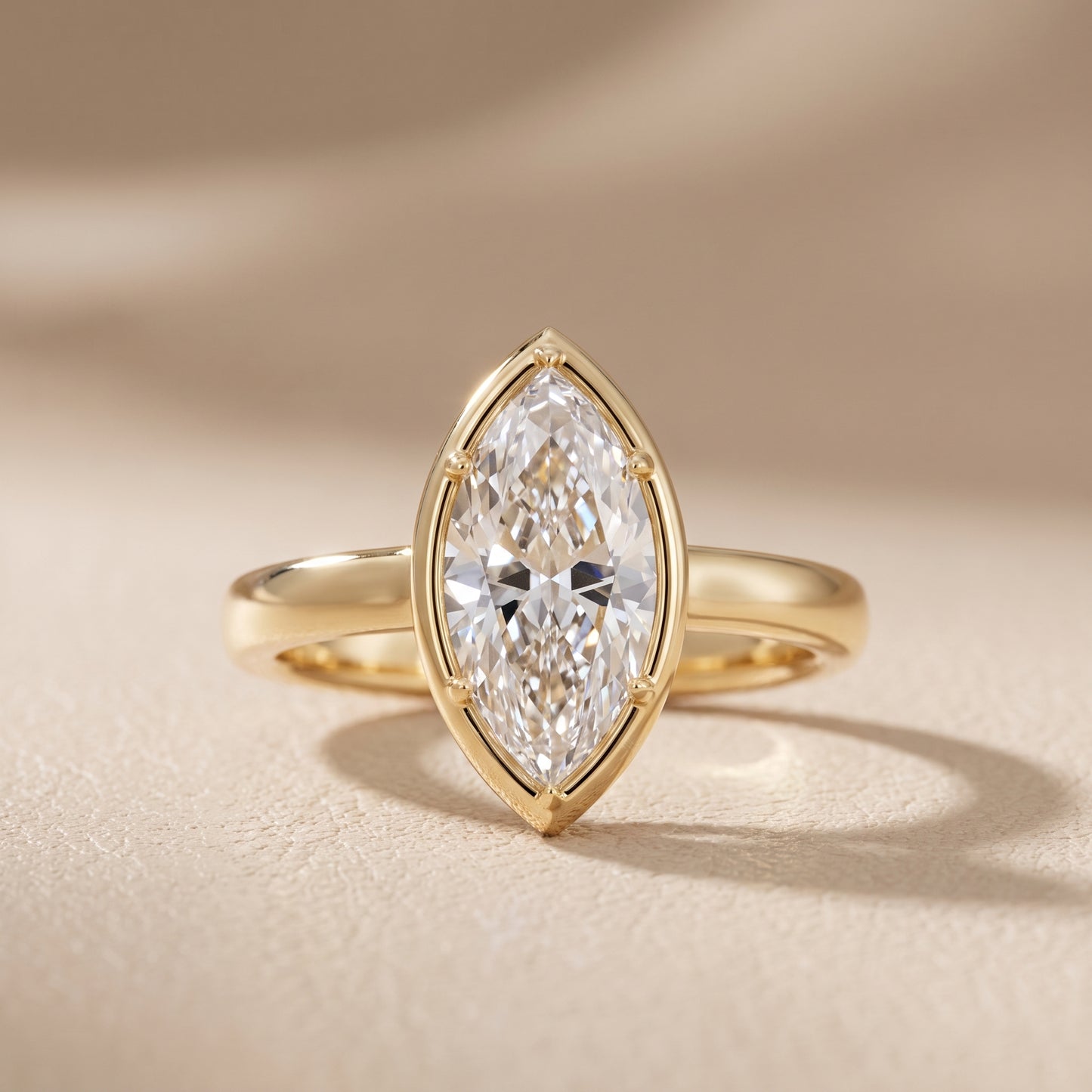 Alina Bezel Solitaire Marquise Diamond Ring in Yellow Gold - front.jpg