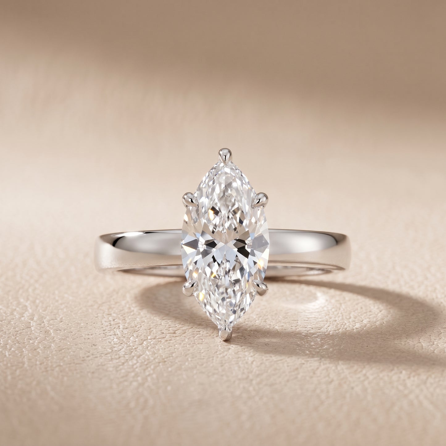 Lara Hidden Halo Marquise Diamond Engagement Ring in White Gold - front.jpg