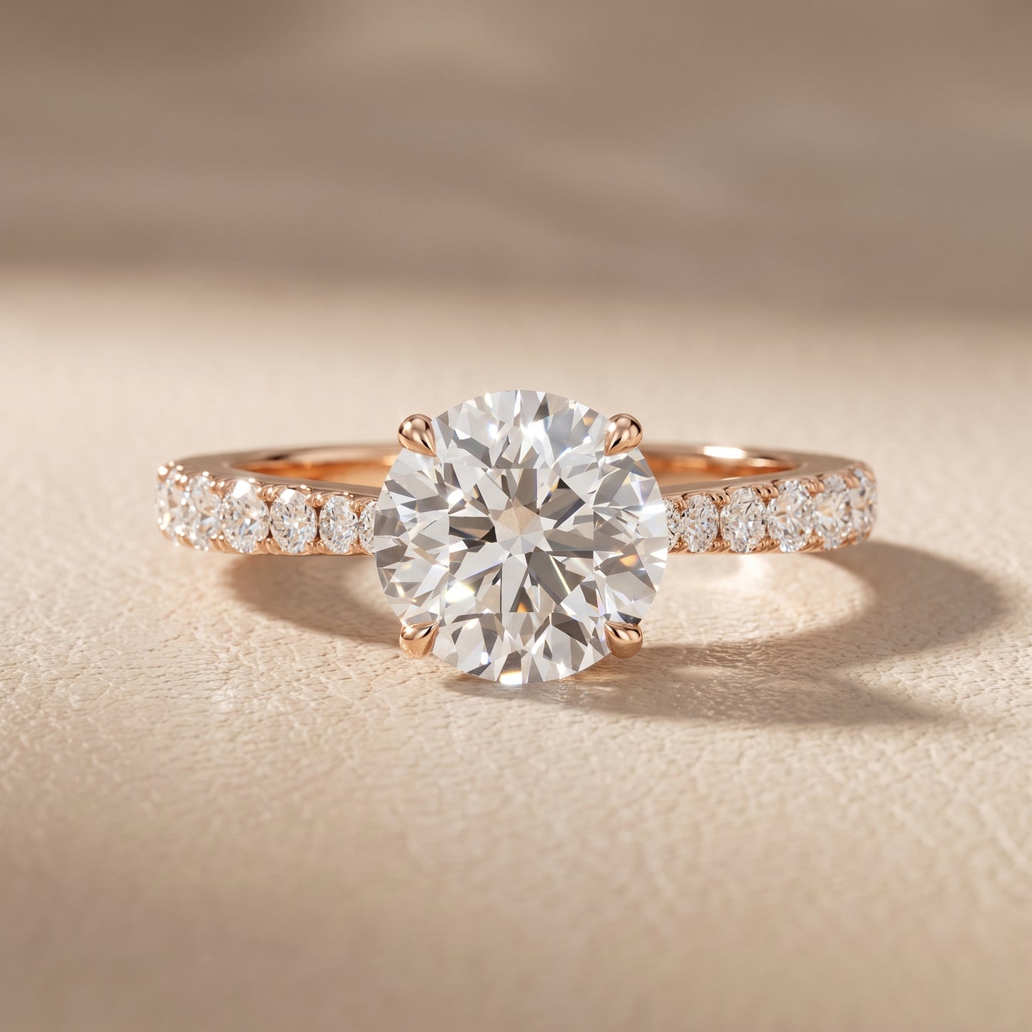 Gia Hidden Halo Pavé Round Diamond Ring in Rose Gold - front.jpg